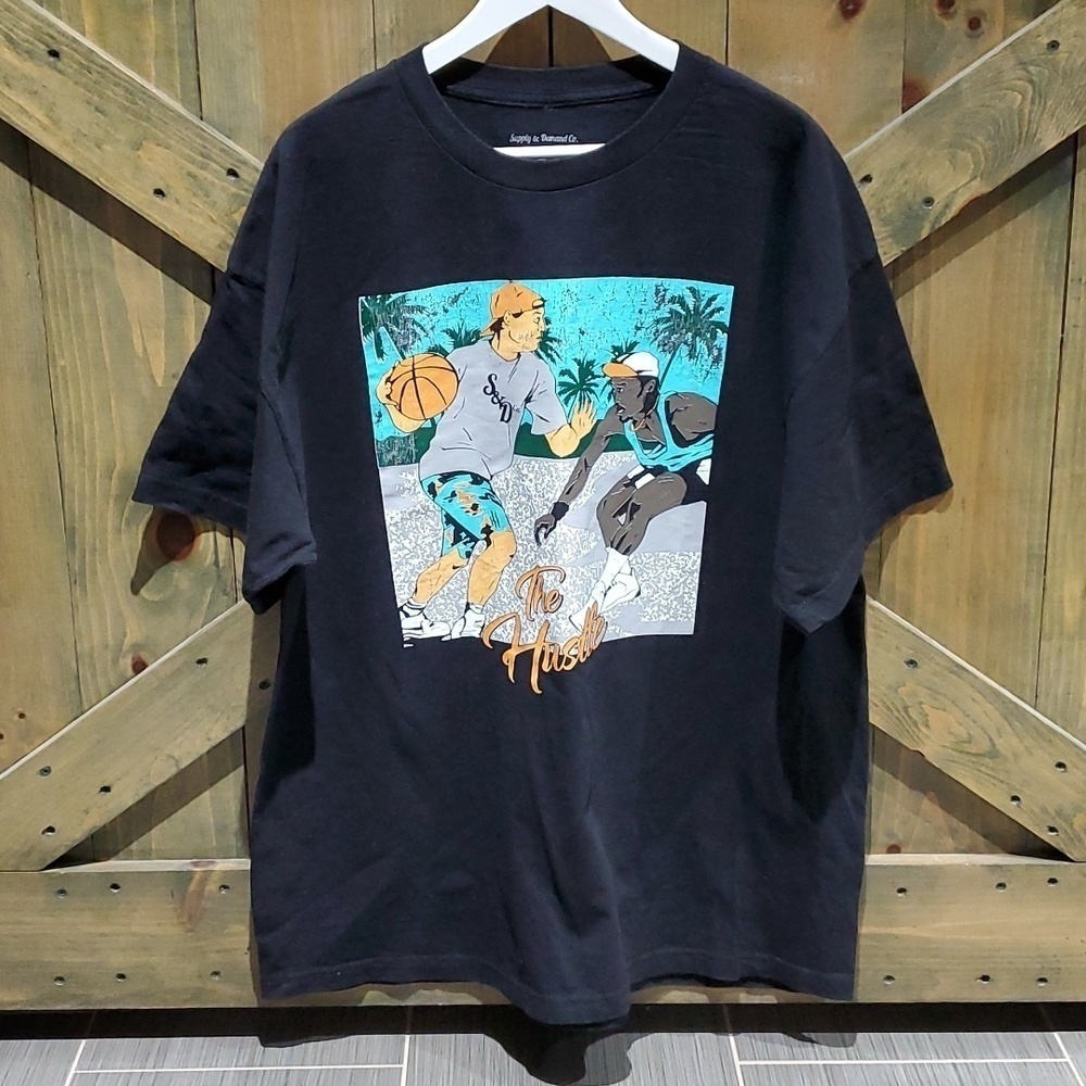 BLACK GRAPHIC TSHIRT LOS ANGELES WHITE MEN CANT JUMP MOVIE SIZE XXL